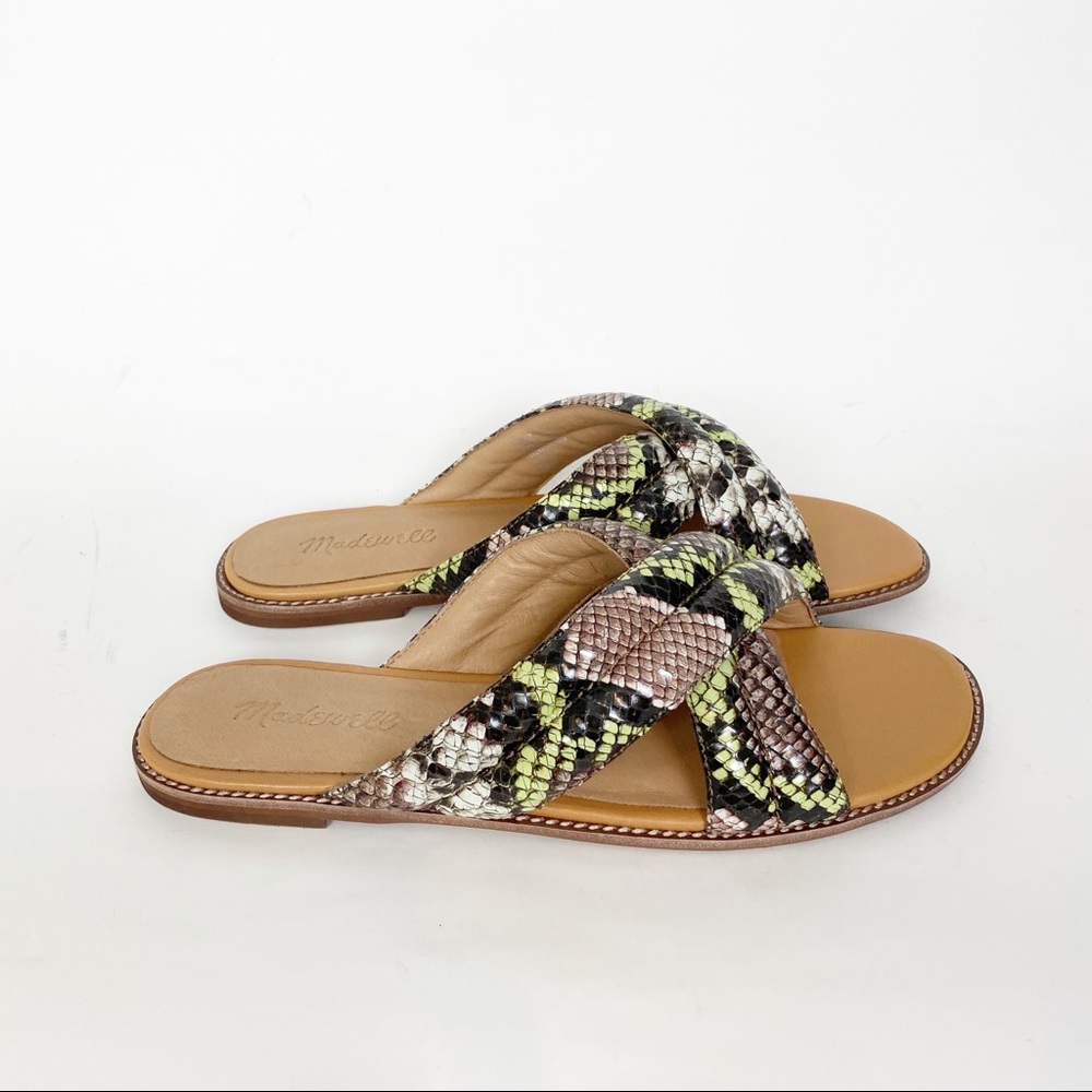 Madewell Skyler Snake Print Slide Sandals NWOB